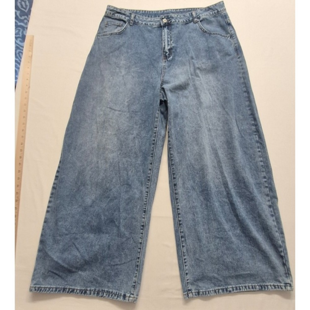 Aralina women's baggy wide leg‎ denim blue jeans light wash 2XL Y2K skater vibes